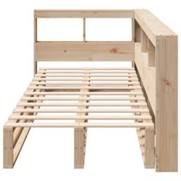 Berkfield Home Decorative Bookcase Bed without Mattress 90x190cm Solid Wood Pine in Natural - Size: 90x190 cm - thumbnail 5