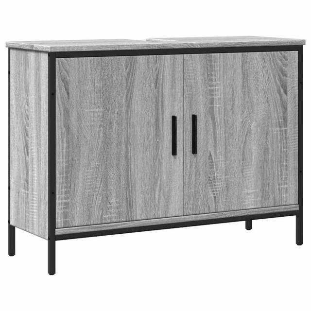 Berkfield Home Bathroom Sink Cabinet Grey Sonoma 80x30x60 cm Engineered Wood - Size: 80 x 30 x 60 cm - image 1