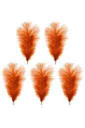 Neel Blue 5pcs Ostrich Feathers, Natural Plume, 35cm - 40cm in Orange - thumbnail 4