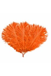Neel Blue 5pcs Ostrich Feathers, Natural Plume, 35cm - 40cm in Orange - thumbnail 1