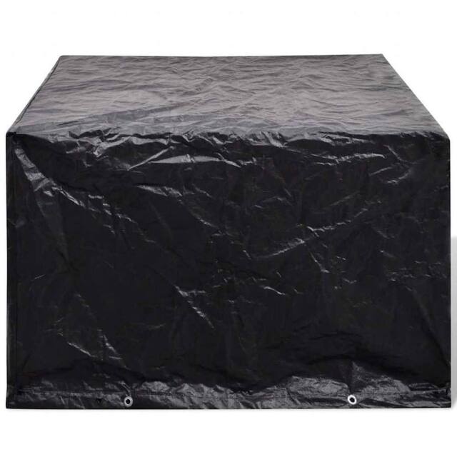 Berkfield Home Garden Furniture Cover 4 Person Poly Rattan Set 8 Eyelets 113 x 113cm in Black - Size: 113 x 113 cm - image 1