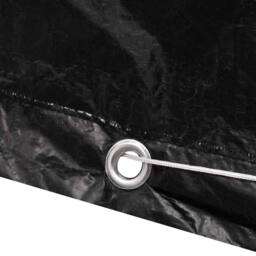 Berkfield Home Garden Furniture Cover 4 Person Poly Rattan Set 8 Eyelets 113 x 113cm in Black - Size: 113 x 113 cm - thumbnail 3