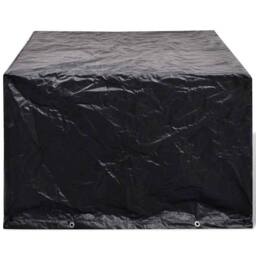 Berkfield Home Garden Furniture Cover 4 Person Poly Rattan Set 8 Eyelets 113 x 113cm in Black - Size: 113 x 113 cm - thumbnail 1