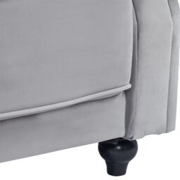 FURNITURE ONE 3 Seater Sofa Bed, 225CM Velvet Sofa Bed Click Clack Sofa Bed with Solid Wool Legs in Pale Grey - Size: 1 Pack - thumbnail 5
