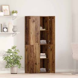 Berkfield Home Highboard Old Wood 60 x 32 x 153 cm - made from engineered wood in Brown - thumbnail 4
