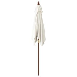 Berkfield Home Garden Parasol with Wooden Pole Sand 198x198x231 cm in White - Size: 198 x 198 x 231 cm - thumbnail 4