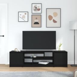 Berkfield Home TV Cabinet Black Oak 188.5x41x50 cm Engineered Wood - thumbnail 3