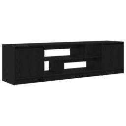 Berkfield Home TV Cabinet Black Oak 188.5x41x50 cm Engineered Wood - thumbnail 2