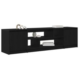 Berkfield Home TV Cabinet Black Oak 188.5x41x50 cm Engineered Wood - thumbnail 4
