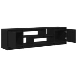 Berkfield Home TV Cabinet Black Oak 188.5x41x50 cm Engineered Wood - thumbnail 5