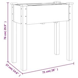 Berkfield Home Planter with Liner Grey 71x37x76 cm Solid Wood Fir - Size: 71 x 37 x 76 cm - thumbnail 8
