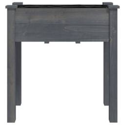 Berkfield Home Planter with Liner Grey 71x37x76 cm Solid Wood Fir - Size: 71 x 37 x 76 cm - thumbnail 4