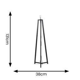 ValueLights Lottie Wooden Free Standing Tripod Floor Lamp Base in Black - thumbnail 6