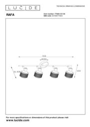Lucide 'RAFA' Dimmable Rotatable Stylish Indoor Ceiling Spotlight Bar 4xE14 in Black - thumbnail 6