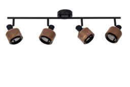Lucide 'RAFA' Dimmable Rotatable Stylish Indoor Ceiling Spotlight Bar 4xE14 in Black - thumbnail 2