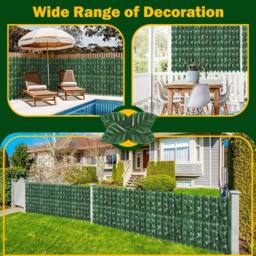 Dprodo Artificial Ivy Leaf Fence Wall Screen in Green - Size: 1 Pack - thumbnail 8