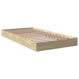 Berkfield Home Bed Frame without Mattress Sonoma Oak 100x200 cm Engineered Wood in Brown - thumbnail 6