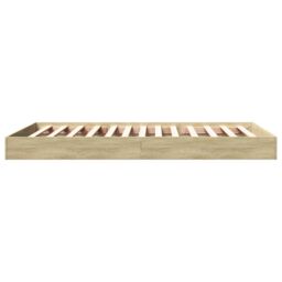 Berkfield Home Bed Frame without Mattress Sonoma Oak 100x200 cm Engineered Wood in Brown - thumbnail 5