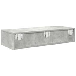 Berkfield Home Wall Shelf with Drawers Concrete Grey 80x33x17 cm Engineered Wood - Size: 80 x 33 x 17 cm - thumbnail 6