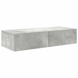 Berkfield Home Wall Shelf with Drawers Concrete Grey 80x33x17 cm Engineered Wood - Size: 80 x 33 x 17 cm - thumbnail 3