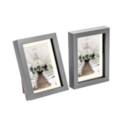 "Nicola Spring 3D Box Photo Frames - 5 x 7"" with 4 x 6"" Mount - Black Mount - Pack of 2 in Grey" - thumbnail 1