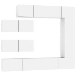 Berkfield Home Classic 7 Piece TV Cabinet Set White Engineered Wood - thumbnail 3