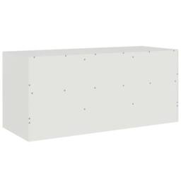 Berkfield Home TV Cabinet White 99x39x44 cm Steel - Size: 99 x 39 x 44 cm - thumbnail 9