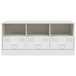 Berkfield Home TV Cabinet White 99x39x44 cm Steel - Size: 99 x 39 x 44 cm - thumbnail 6