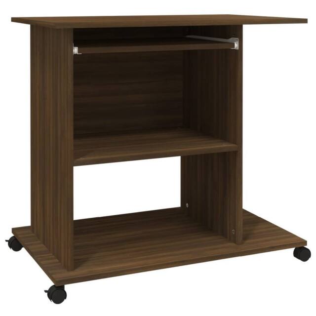 Berkfield Home Computer Desk Brown Oak 80x50x75 cm Engineered Wood - Size: 80 x 50 x 75 cm - image 1