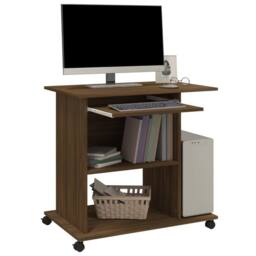 Berkfield Home Computer Desk Brown Oak 80x50x75 cm Engineered Wood - Size: 80 x 50 x 75 cm - thumbnail 5