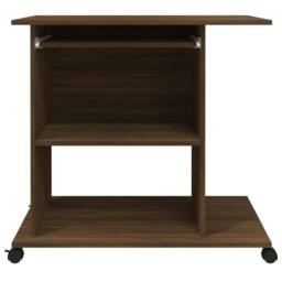 Berkfield Home Computer Desk Brown Oak 80x50x75 cm Engineered Wood - Size: 80 x 50 x 75 cm - thumbnail 6