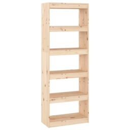 Berkfield Home Book Cabinet/Room Divider 60x30x167.5 cm Solid Wood Pine in Brown - thumbnail 2