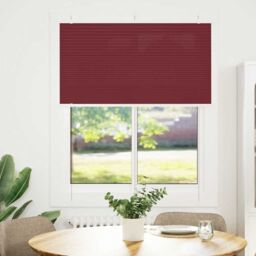 Berkfield Home Pleated Blind Bordeaux Red 105x100 cm Fabric Width 104.4 cm Polyester - thumbnail 2