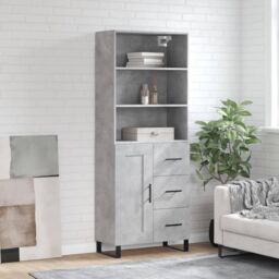 Berkfield Home Highboard Concrete Grey 69.5x34x180 cm Engineered Wood - thumbnail 1