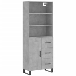 Berkfield Home Highboard Concrete Grey 69.5x34x180 cm Engineered Wood - thumbnail 2