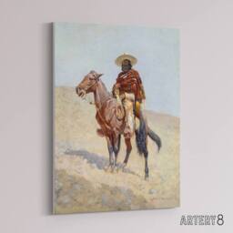 "Artery8 A Mexican Vaquero Cowboy Frederic Remington Canvas Wall Art - Size: W18"" x H24""" - thumbnail 2