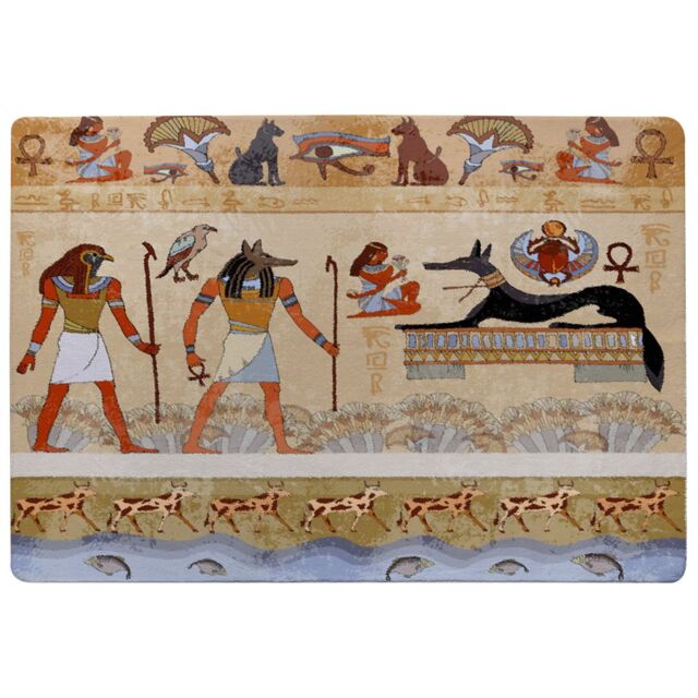 Benjamin Tate Design Egyptian Mythelogical Drawings Rug in Natural - Size: Large - image 1