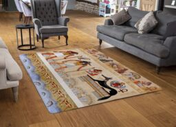 Benjamin Tate Design Egyptian Mythelogical Drawings Rug in Natural - Size: Large - thumbnail 2