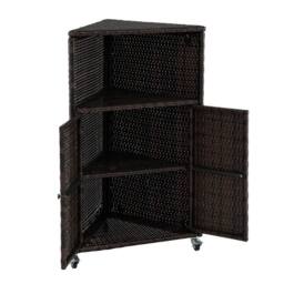 Kelvenix PE Rattan Corner Bar Cart in Brown - thumbnail 1