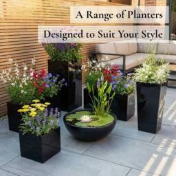 Access Garden Products 50cm Zinc Galvanised Polished Black Square Planter - thumbnail 5