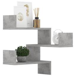Berkfield Home Wall Corner Shelf 2 pcs Concrete Grey 40x40x50 cm Engineered Wood - Size: 40 x 40 x 50 cm - thumbnail 4