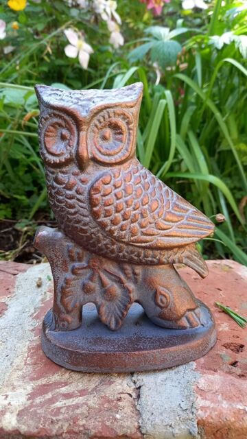 Inspirational Gifting Small Owl on Oak Branch Figurine Sculpture Ornament in Bronze - image 1
