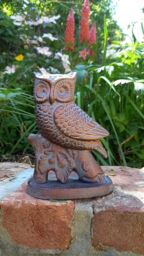 Inspirational Gifting Small Owl on Oak Branch Figurine Sculpture Ornament in Bronze - thumbnail 6