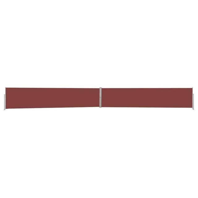 Berkfield Home Patio Retractable Side Awning 140x1200 cm Brown in Wine - image 1