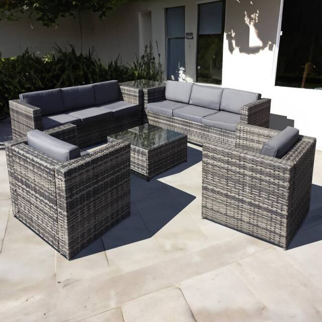 Oseasons Malta Rattan 8 Seat Corner Set in Walnut Grey in Brown - image 1