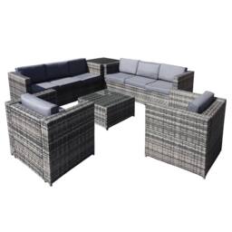 Oseasons Malta Rattan 8 Seat Corner Set in Walnut Grey in Brown - thumbnail 2