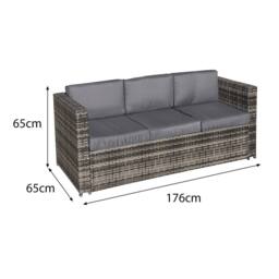 Oseasons Malta Rattan 8 Seat Corner Set in Walnut Grey - thumbnail 3