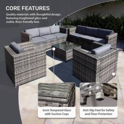 Oseasons Malta Rattan 8 Seat Corner Set in Walnut Grey in Brown - thumbnail 3