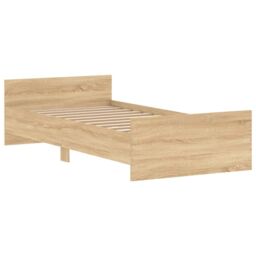 Berkfield Home Bed Frame Sonoma Oak 90x200 cm Engineered Wood in Brown - thumbnail 3