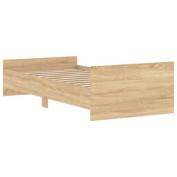 Berkfield Home Bed Frame Sonoma Oak 90x200 cm Engineered Wood in Brown - thumbnail 6